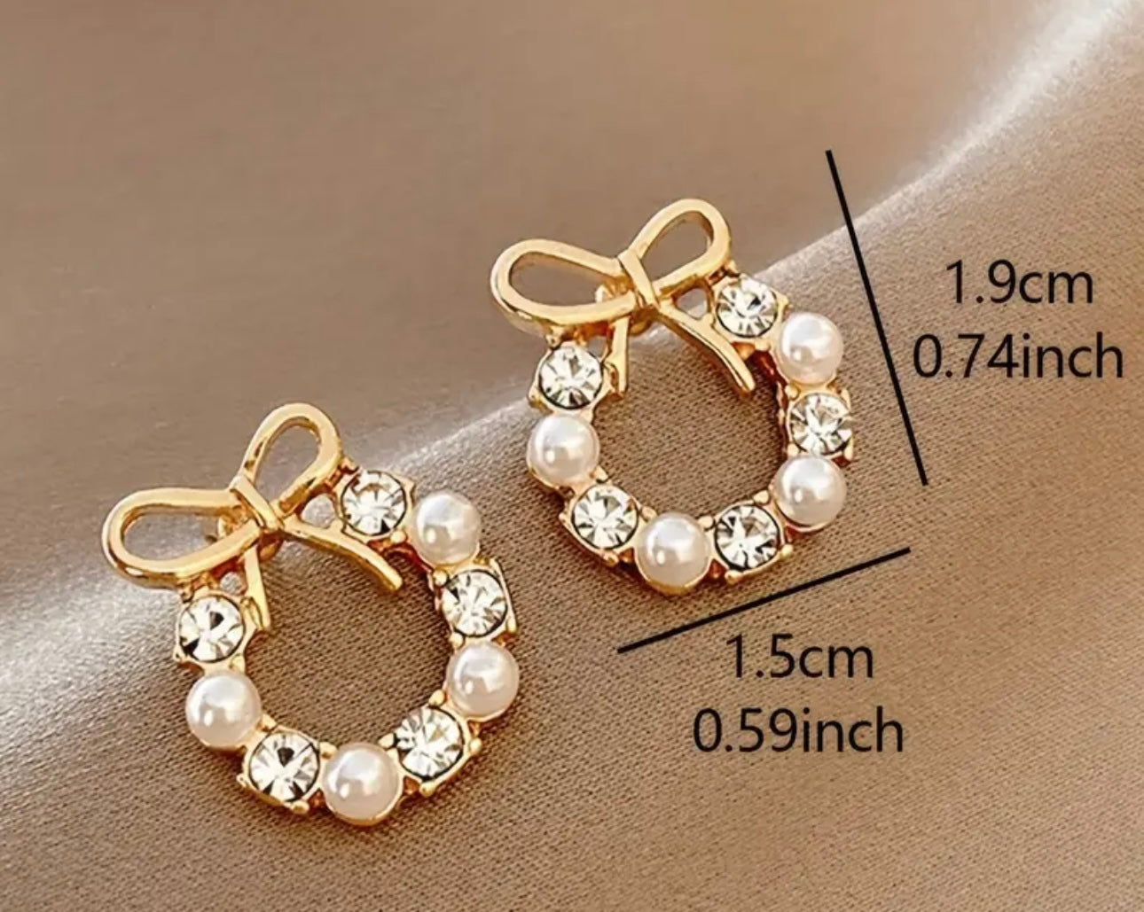 Gold Plated Bowknot Stud Earrings