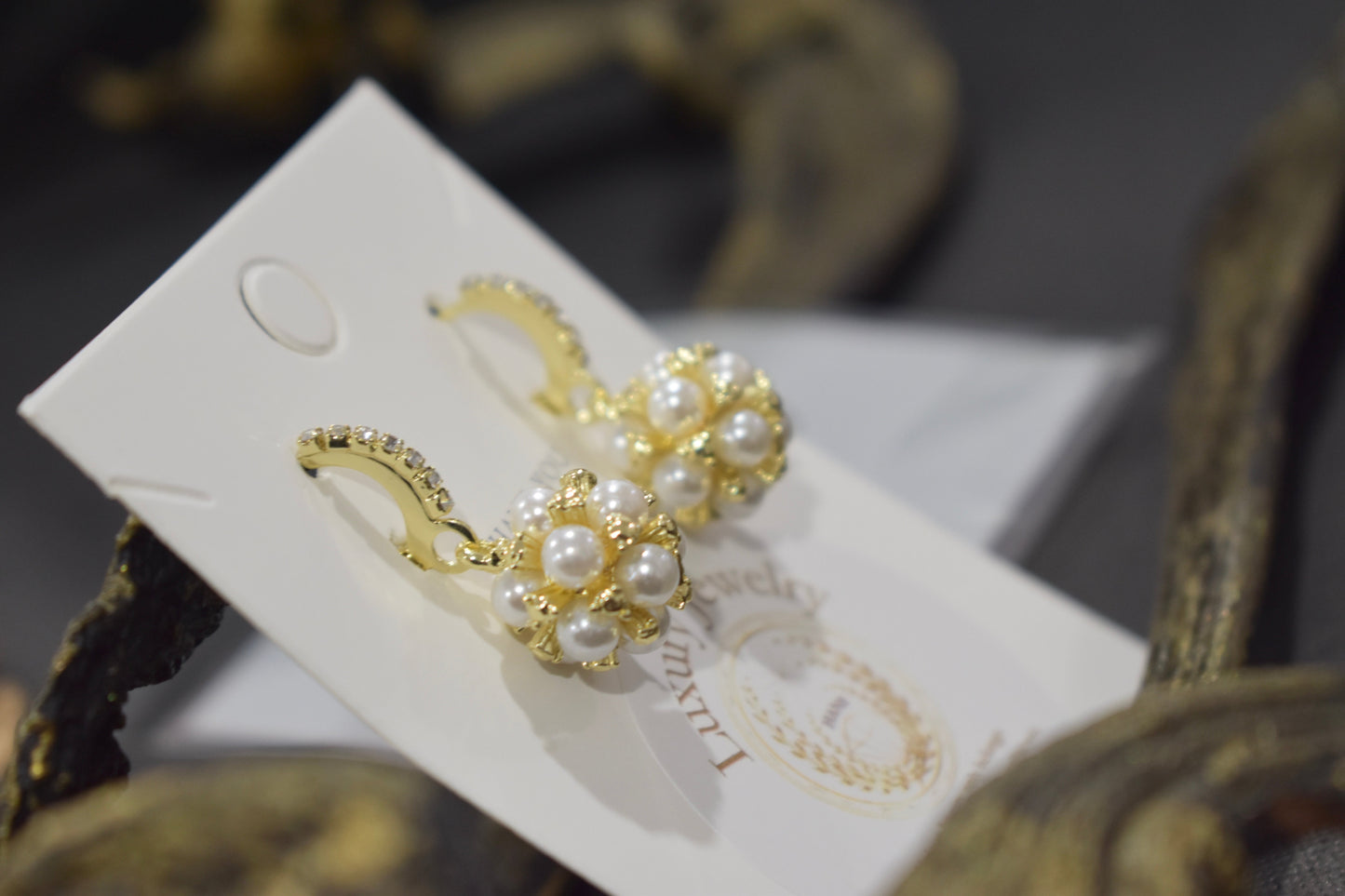 18K Gold Plated Pearl Hoop Earrings