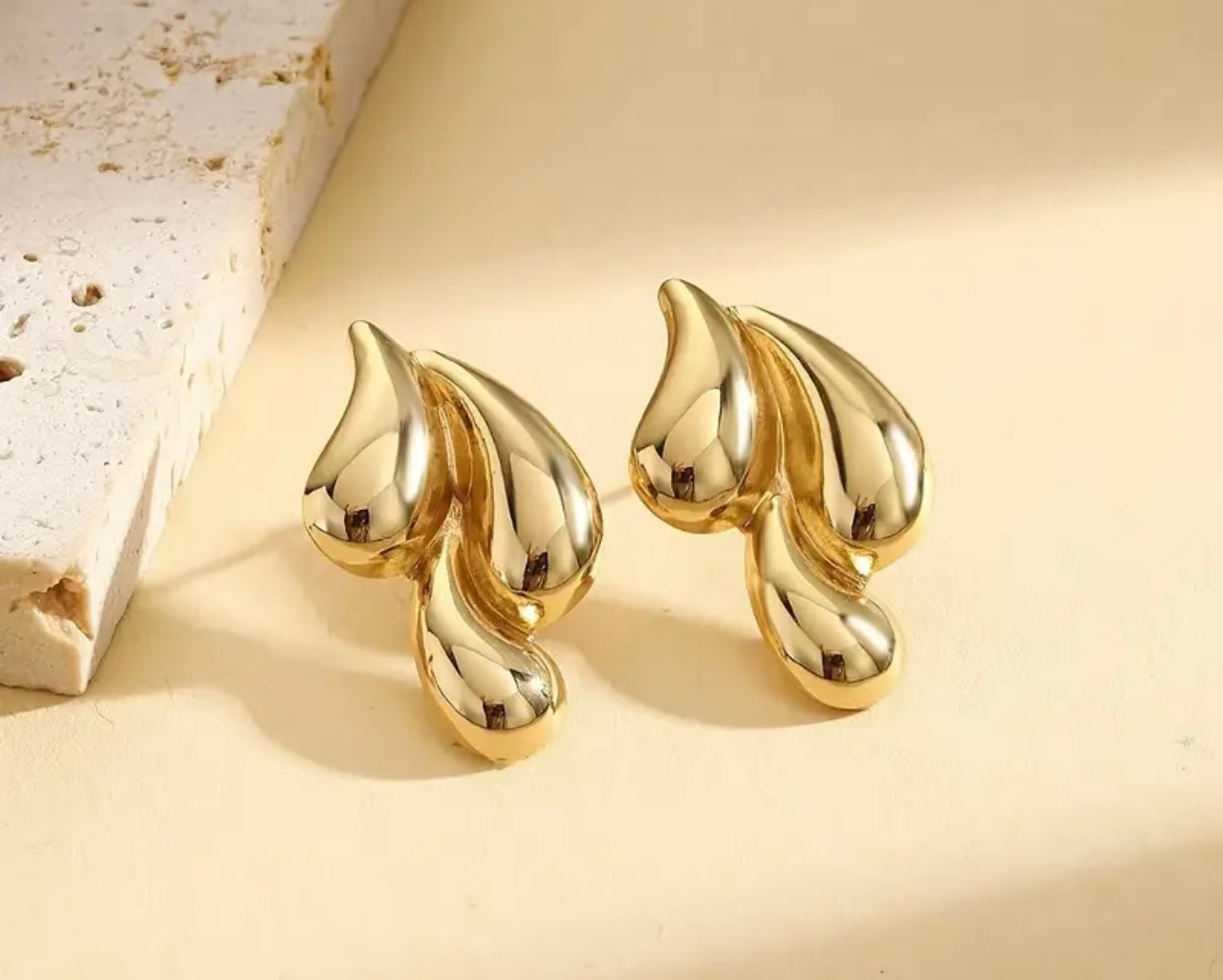 18K Gold Plated Tear Drop Earrings