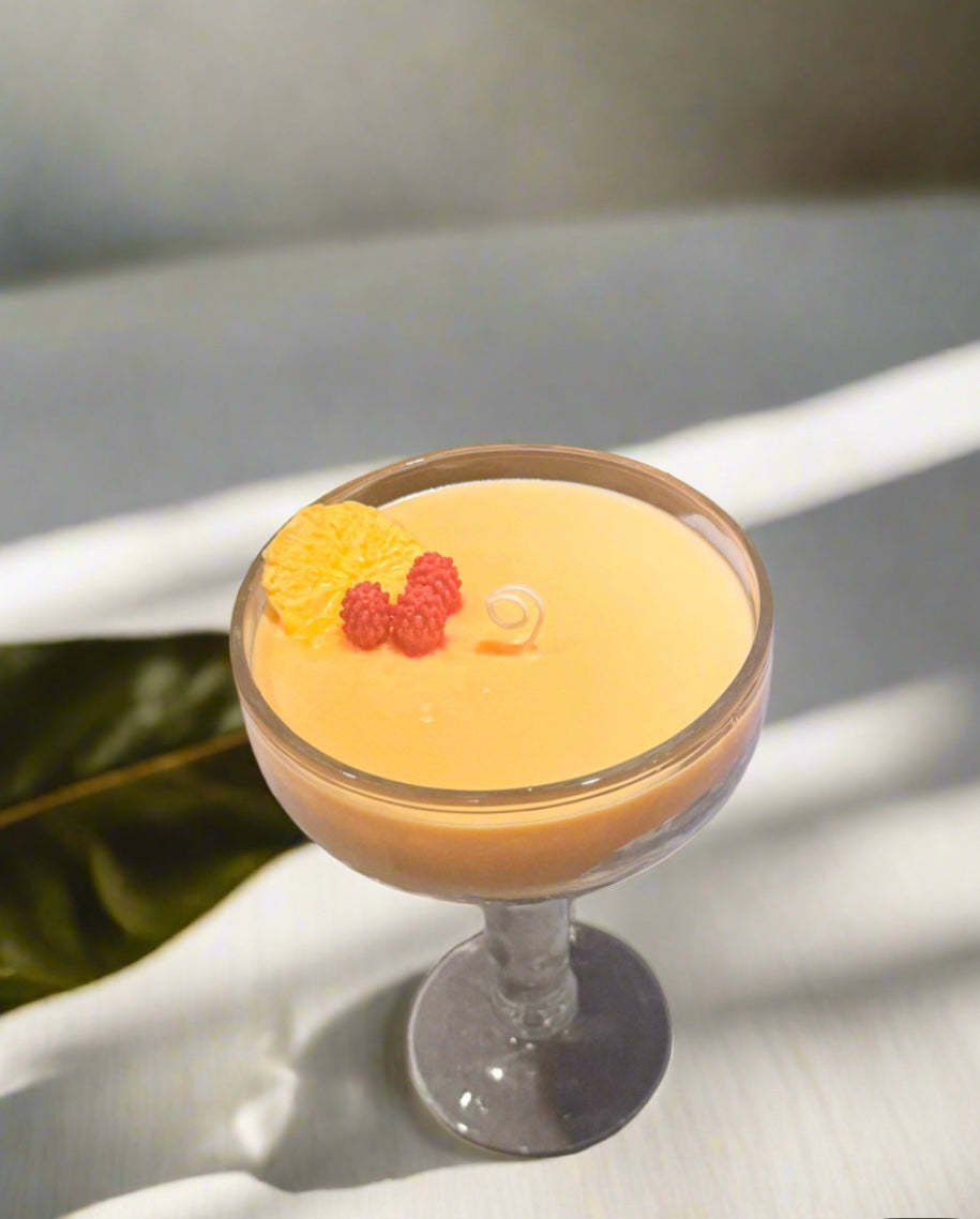 Peach Cocktail Glass Candle