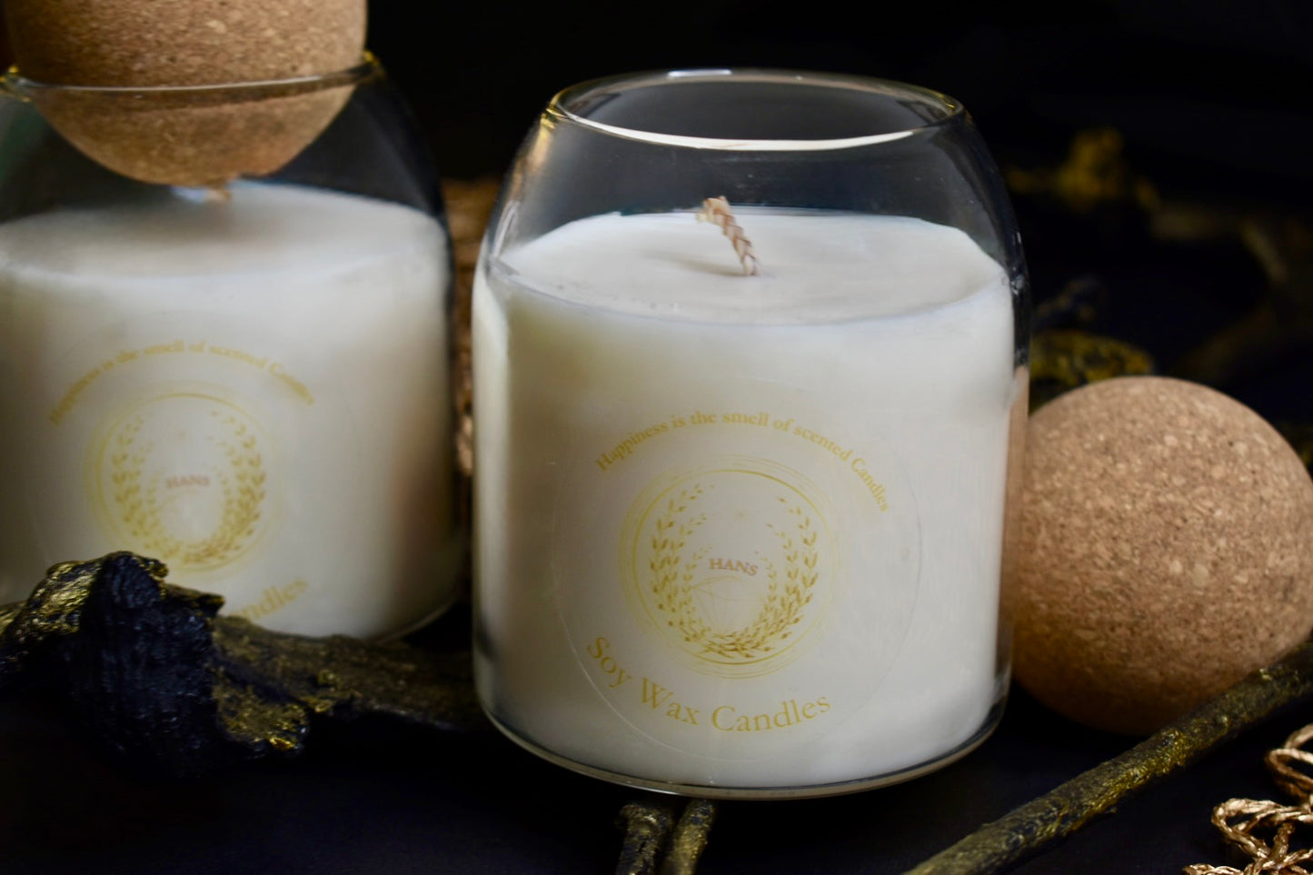Scented Glass Jar Candle with Cork Lid
