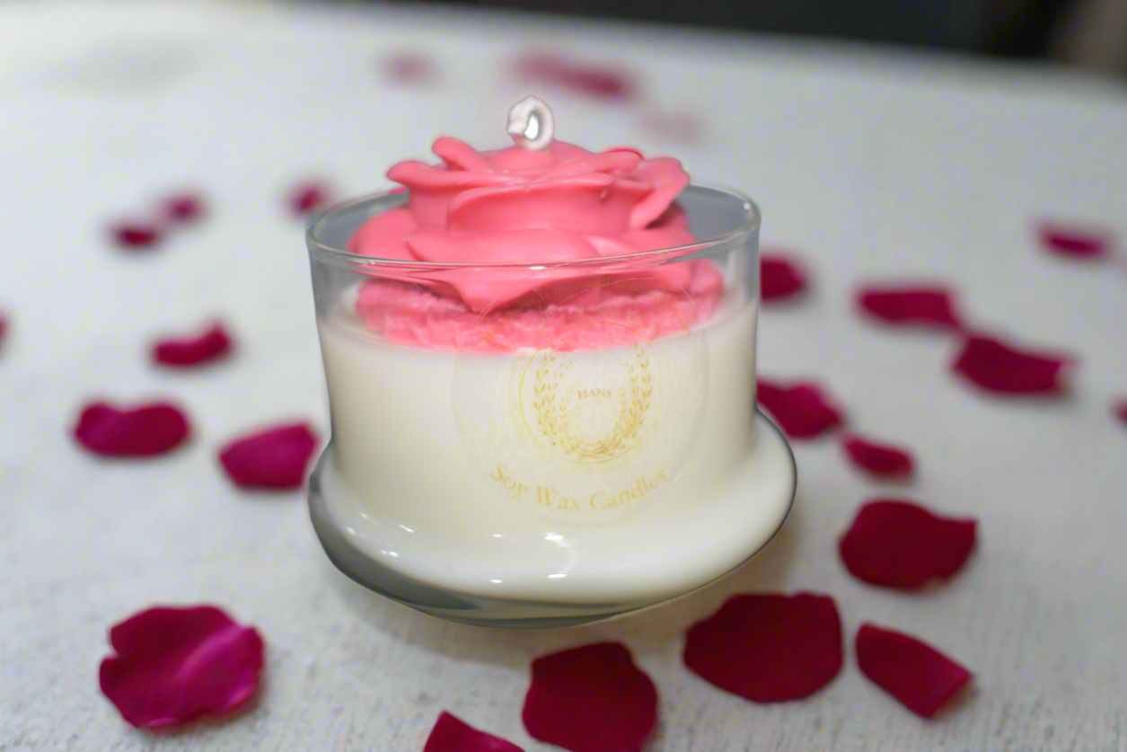 Beauty and the beast Rose Candle