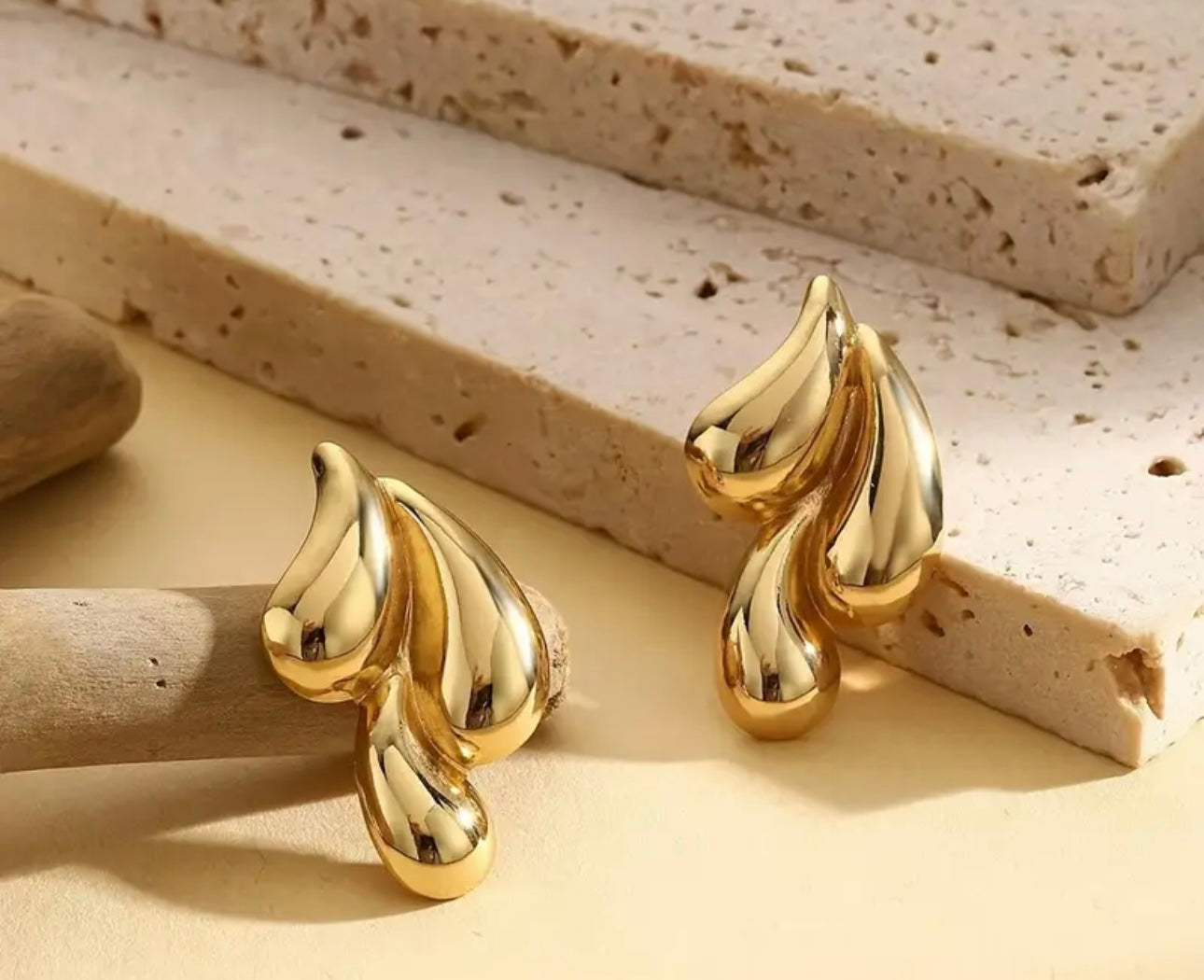 18K Gold Plated Tear Drop Earrings