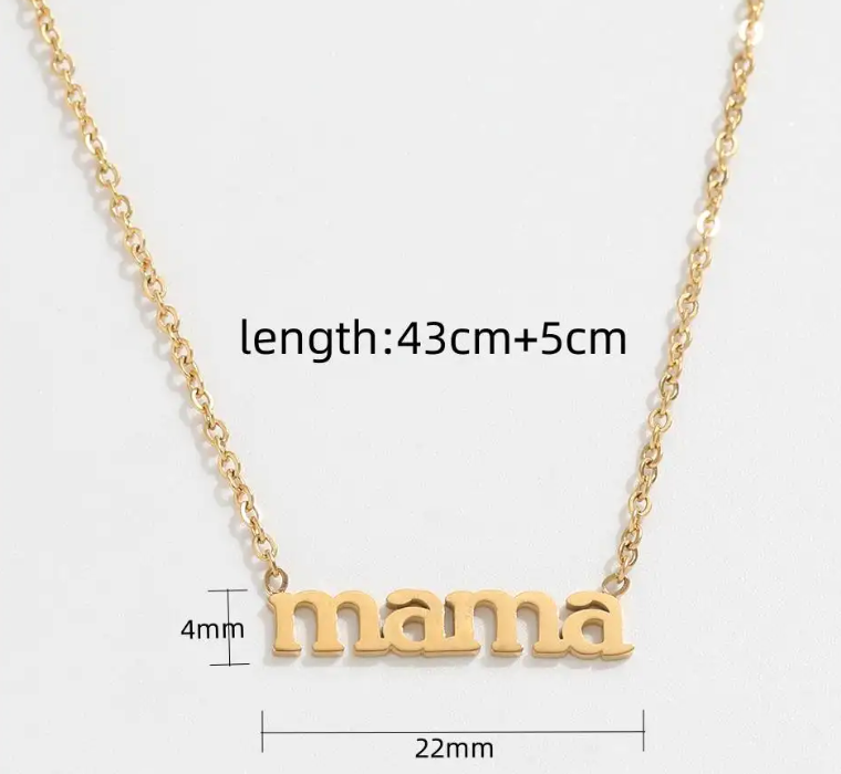 18K Gold Plated MAMA Necklace in a Jewelry Box