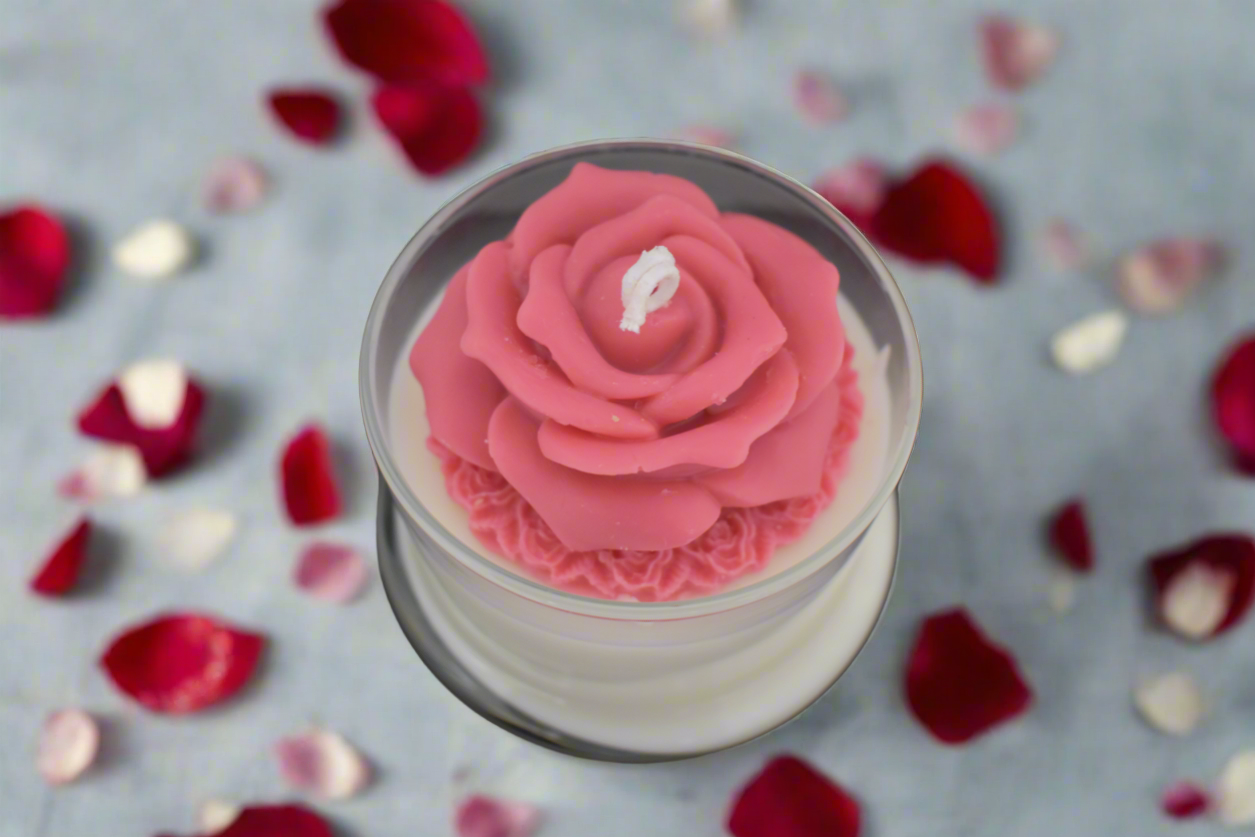 Beauty and the beast Rose Candle