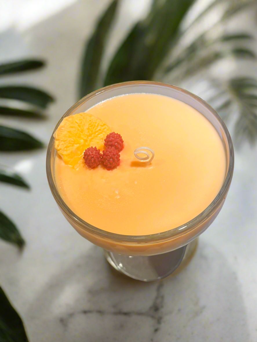 Peach Cocktail Glass Candle