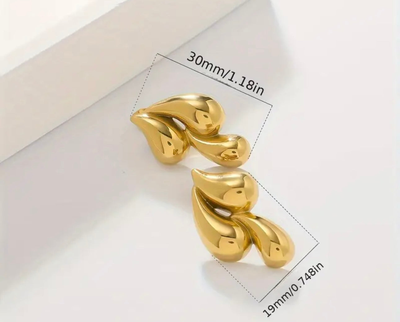 18K Gold Plated Tear Drop Earrings