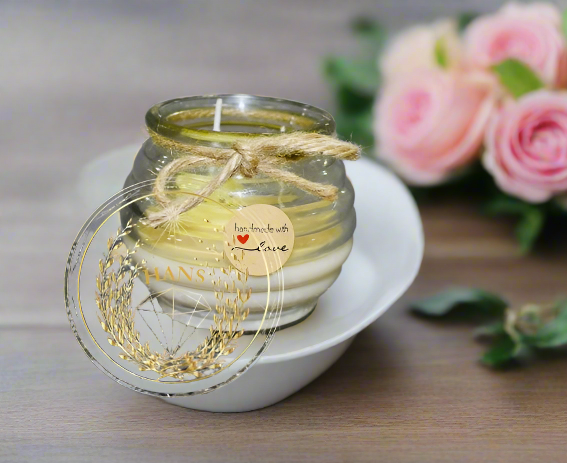 Honey Jar Candle With Honey Bear