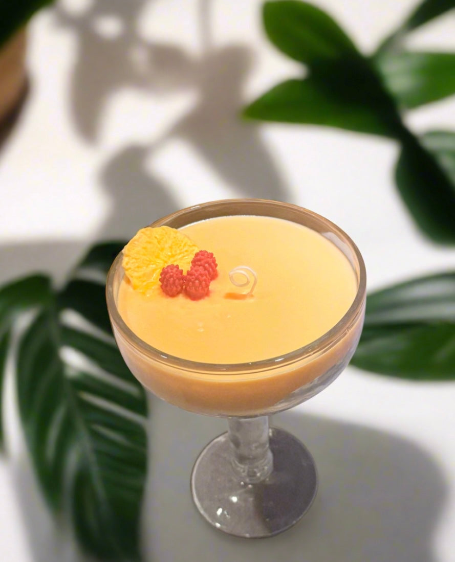 Peach Cocktail Glass Candle