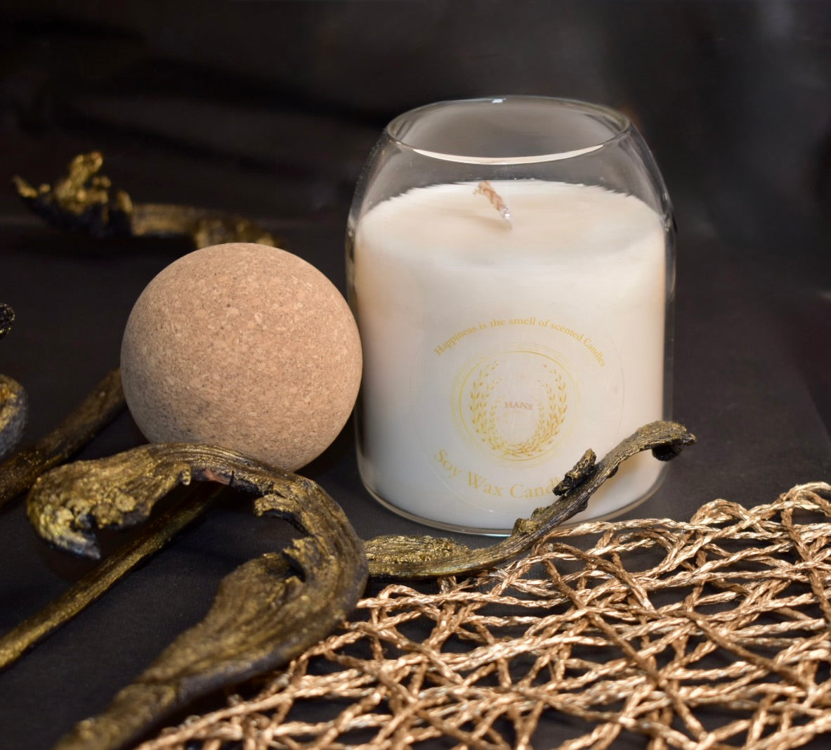 Scented Glass Jar Candle with Cork Lid