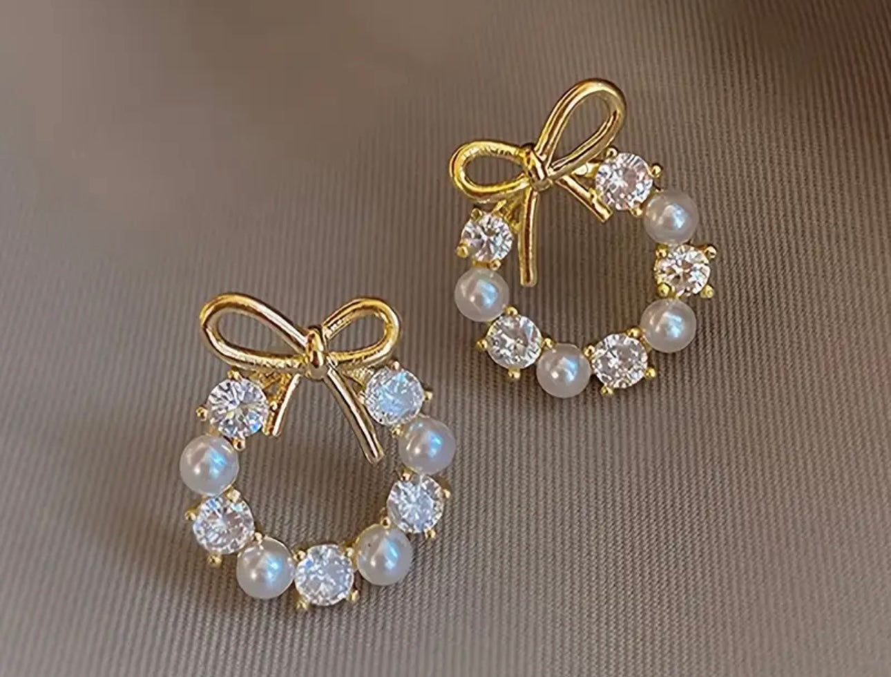 Gold Plated Bowknot Stud Earrings