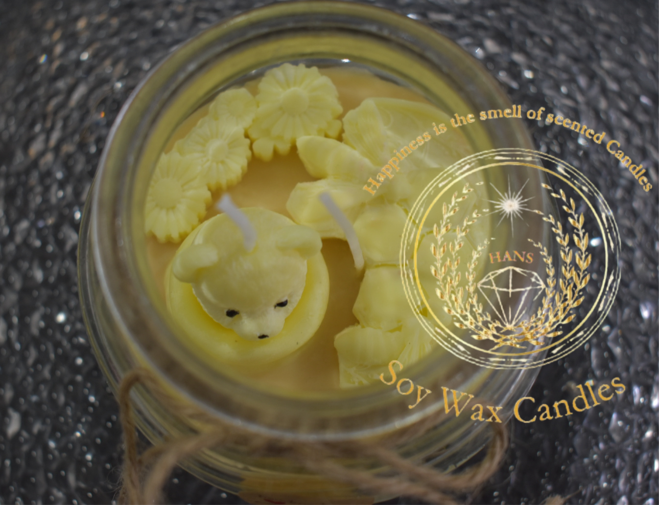 Honey Jar Candle With Honey Bear