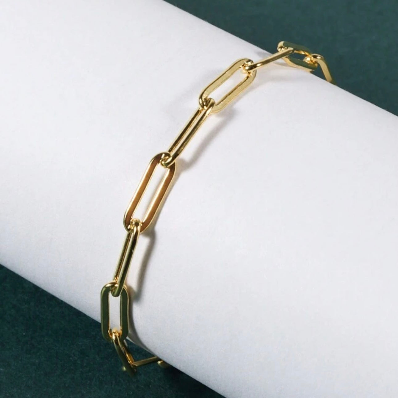 18K Gold Plated Link Chain Bracelet and Knot Open Bangle in a Jewelry Box