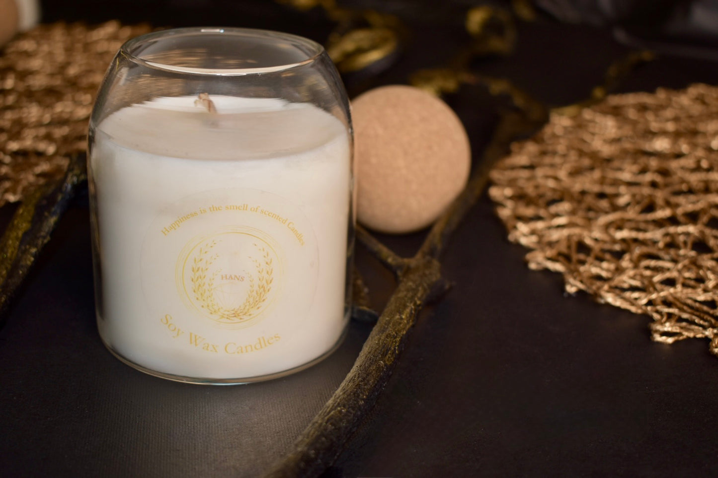 Scented Glass Jar Candle with Cork Lid
