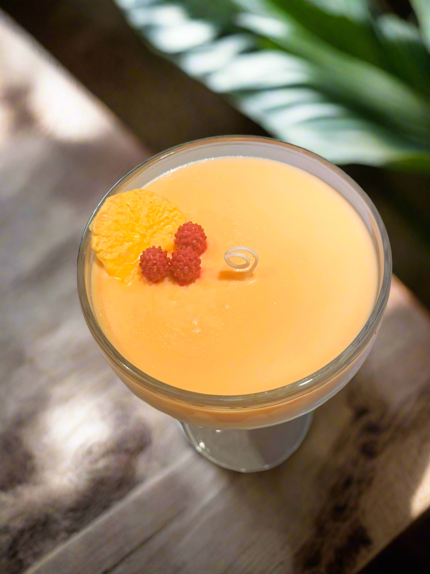 Peach Cocktail Glass Candle