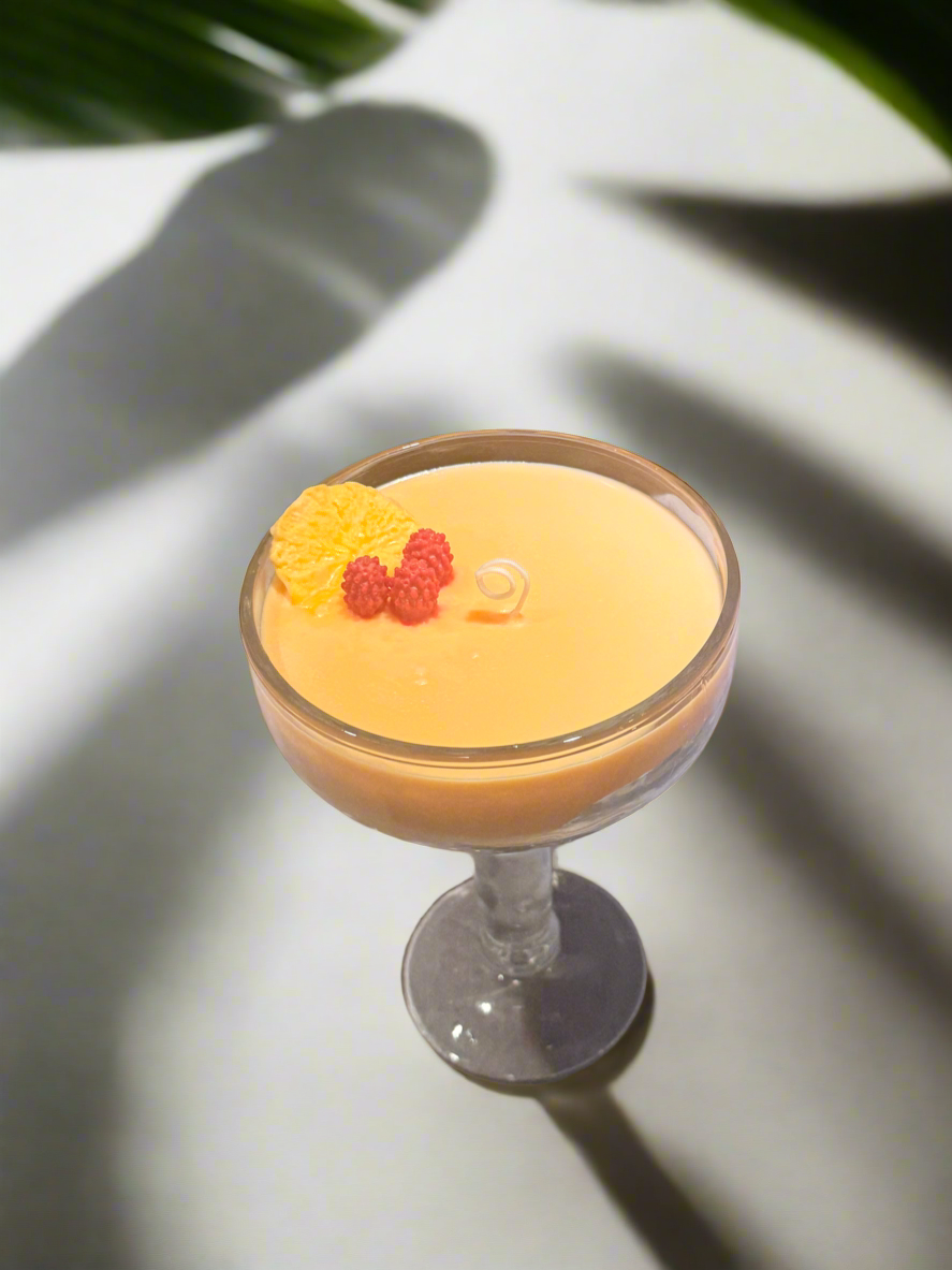 Peach Cocktail Glass Candle