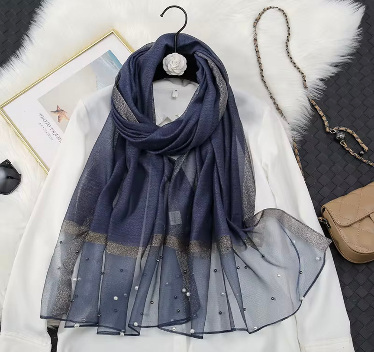 Pearl Nailed Scarf