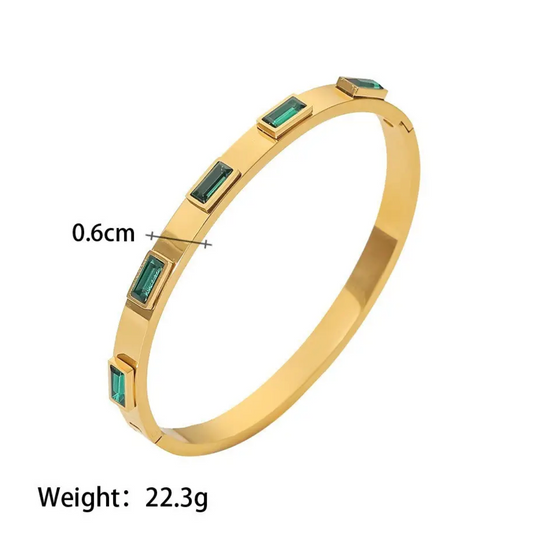 18K Gold Plated Bangle Bracelet in a Jewelry Box