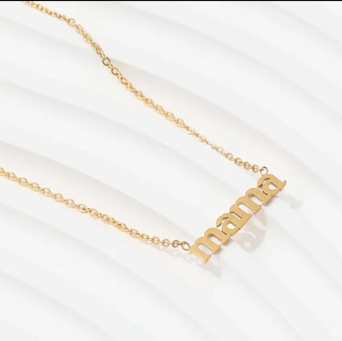18K Gold Plated MAMA Necklace in a Jewelry Box