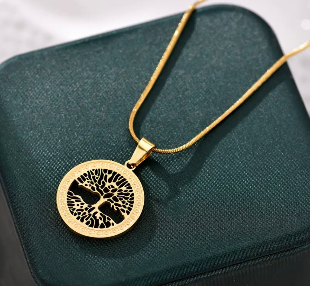 14K Gold Plated Tree Of Life Pendant Necklace