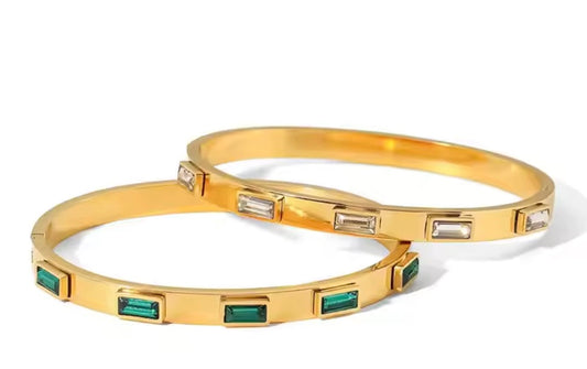 18K Gold Plated Bangle Bracelet in a Jewelry Box