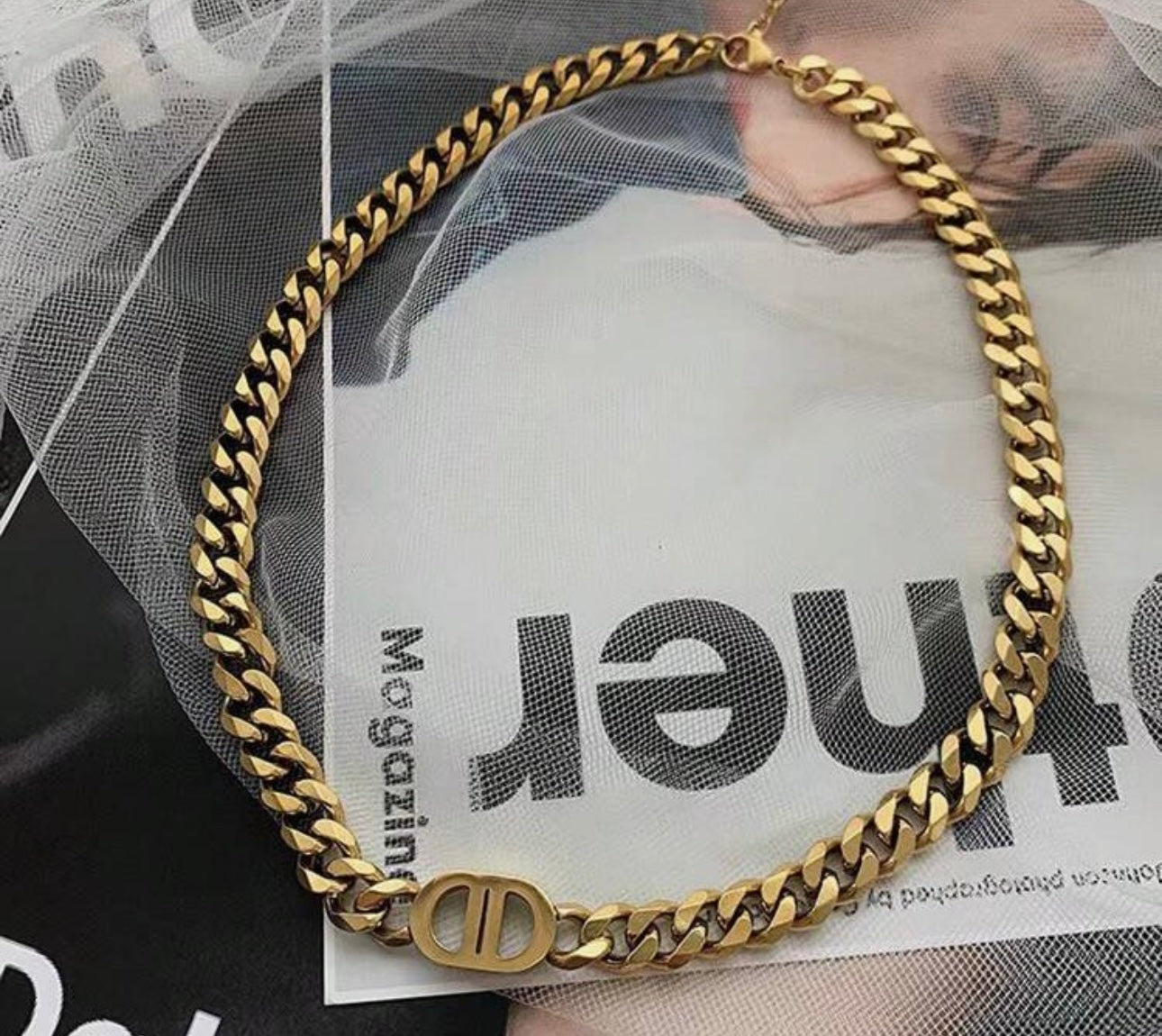 18K Gold Plated Dior Inspired Necklace