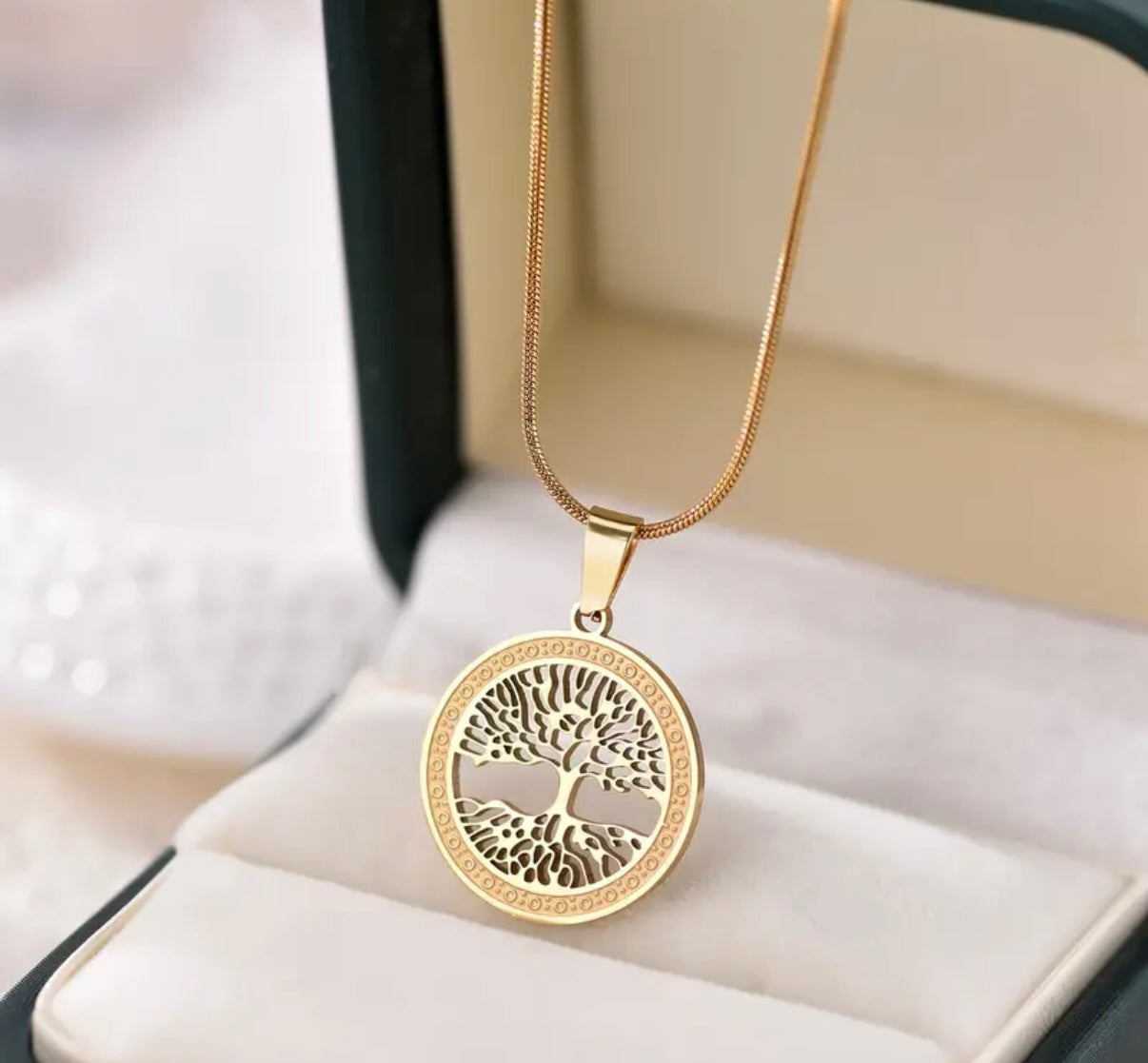 14K Gold Plated Tree Of Life Pendant Necklace