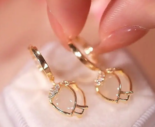 18K Gold Plated Drop of Water Earrings