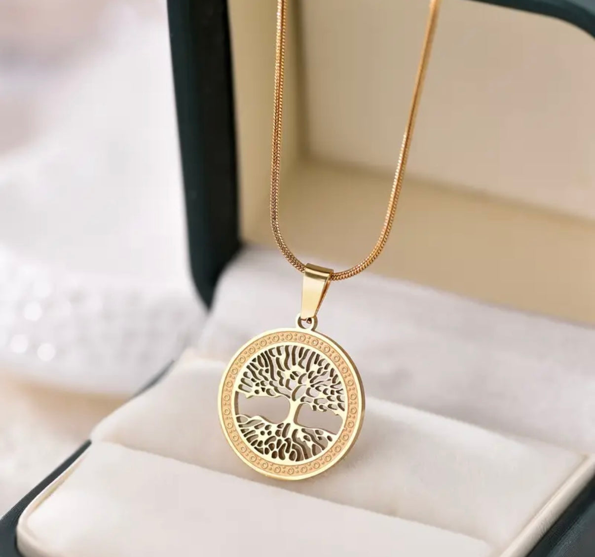 14K Gold Plated Tree Of Life Pendant Necklace