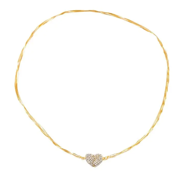 18K Gold Plated Magnetic Heart Necklace in a Jewelry Box