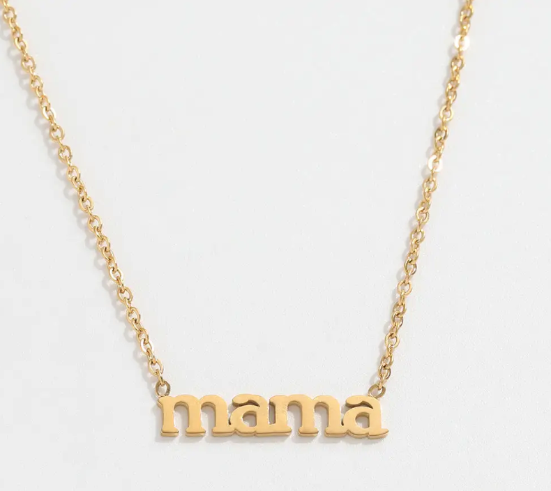18K Gold Plated MAMA Necklace in a Jewelry Box