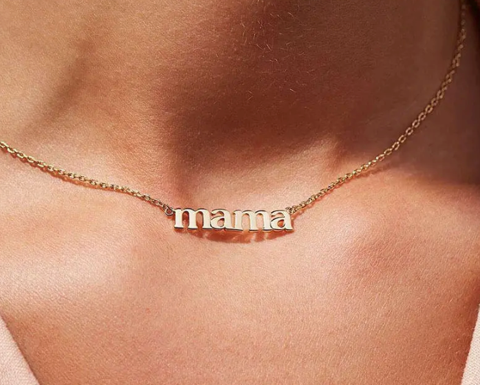 18K Gold Plated MAMA Necklace in a Jewelry Box
