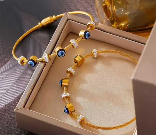 Vintage-Inspired Evil Eye Bracelet in a Jewelry Box